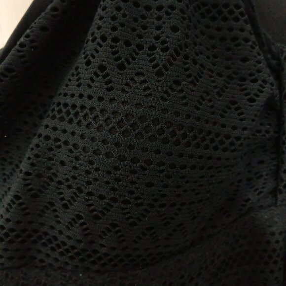 Black‎ Swim Tankini Top Faux Fly Away Front Flowy Ruffled Crochet Size 2XL - Picture 5 of 9